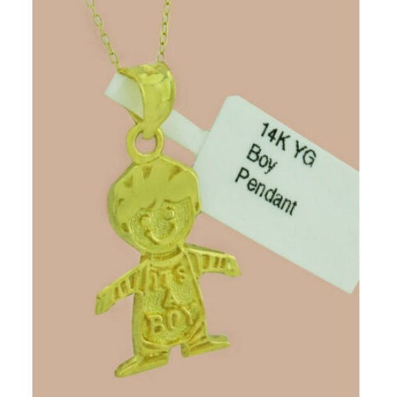 It's A Boy Pendant 14k Yellow Gold